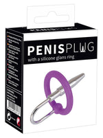 Plug penis cu inel pentru gland, silicon, 6,5 cm