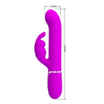 Vibrator Pretty Love iepuraș din silicon violet cu 7 funcții