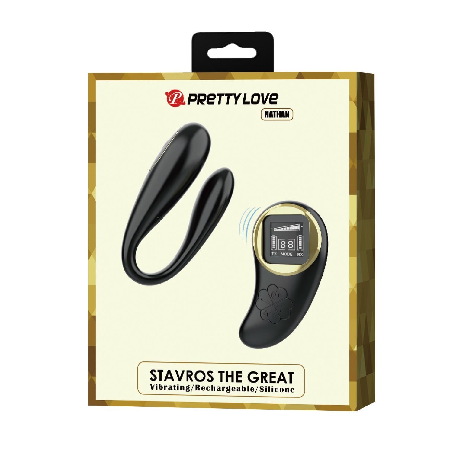 Vibrator dublu Pretty Love Nathan cu telecomandă, 10 moduri, silicon, USB