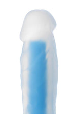Dildo cu gel strălucitor Bruce Glow Blue 16.5 cm Beyond