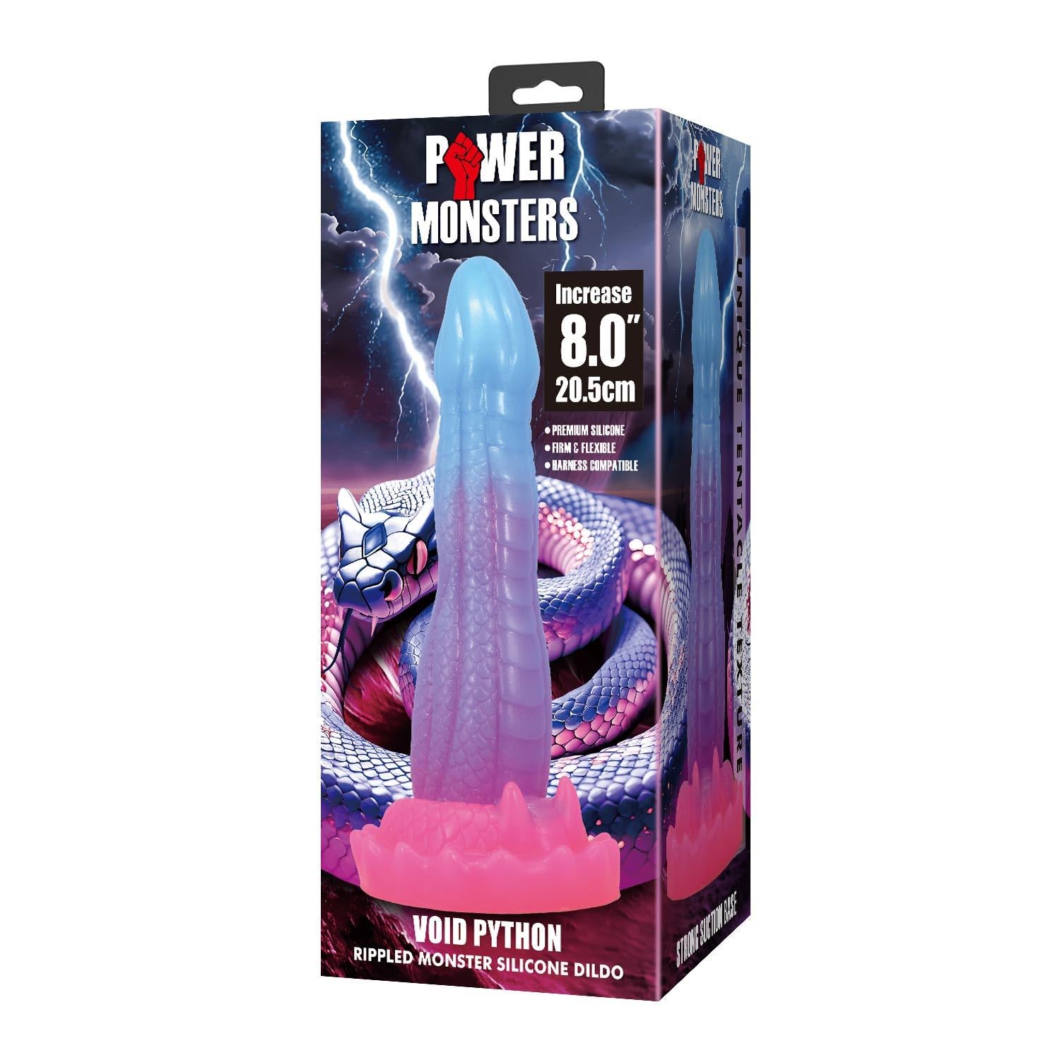 Dildo ondulat din silicon Power Monsters Void Python 20,5 cm