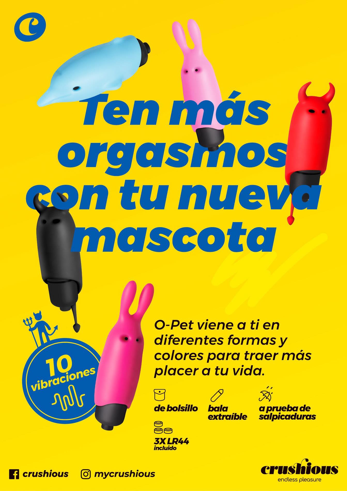 Vibrator Crushious O Pet Bunny roz cu 10 funcții