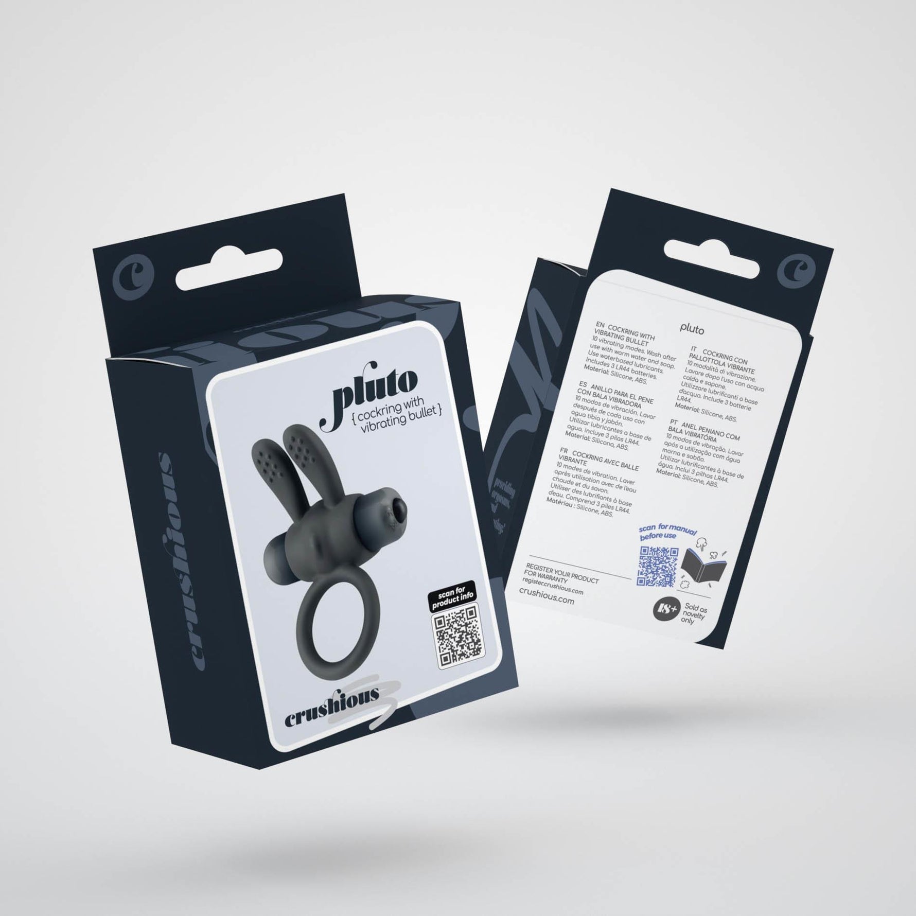 Inel vibrant pentru penis Crushious Pluto din silicon 7,6 cm