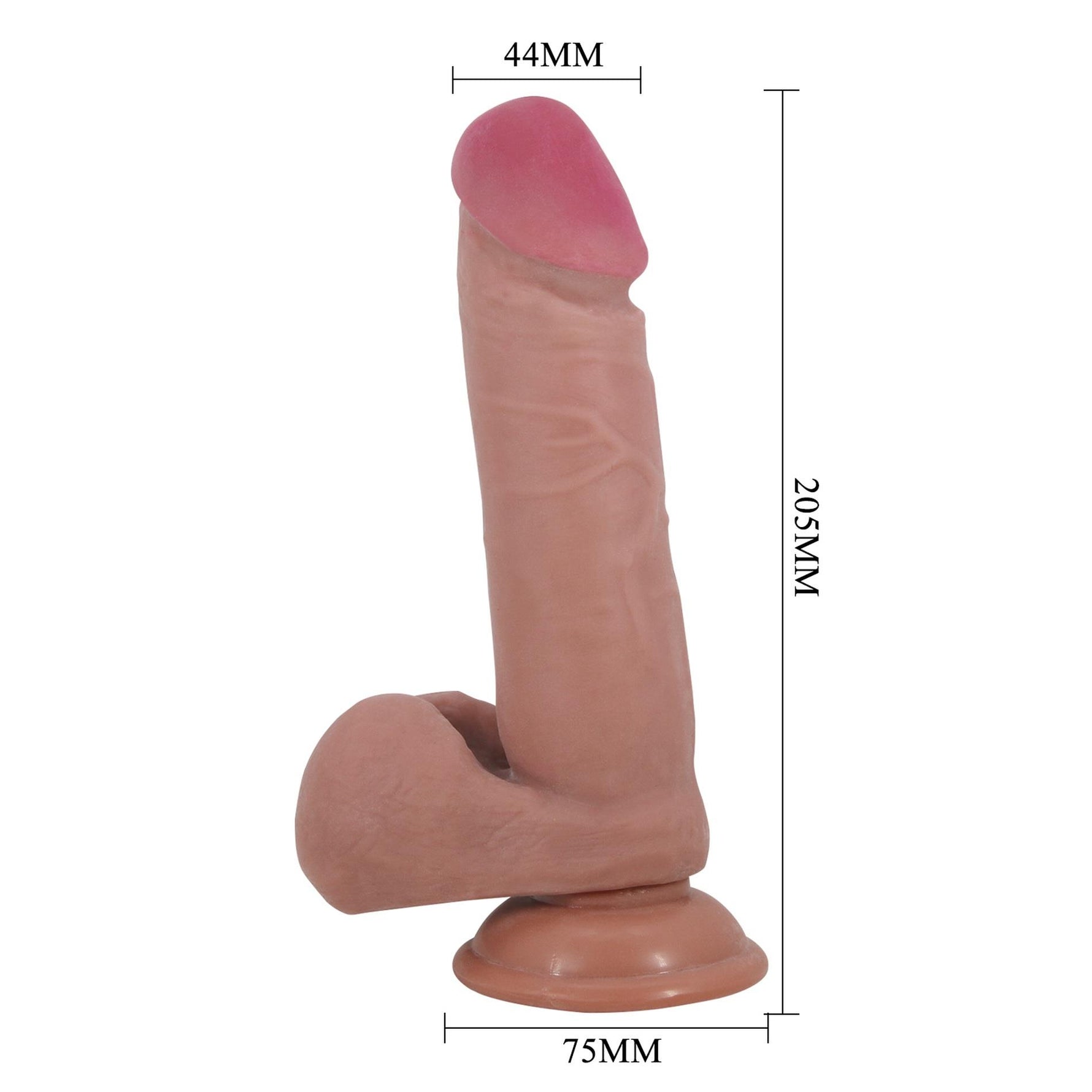 Dildo realist cu alunecare Baile TPR 8.1''