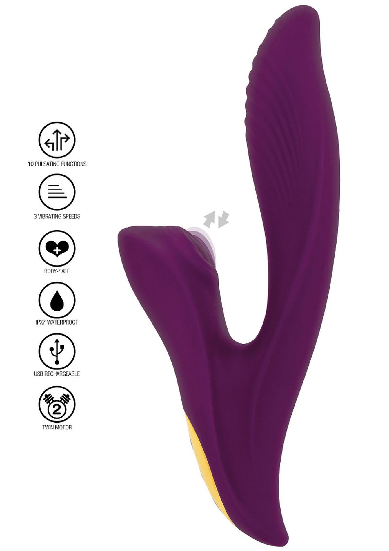 Vibrator Athena Tapping Sensation din silicon, violet, USB, 20,5 cm