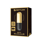 Mini vibrator Pretty Love auriu cu 12 funcții