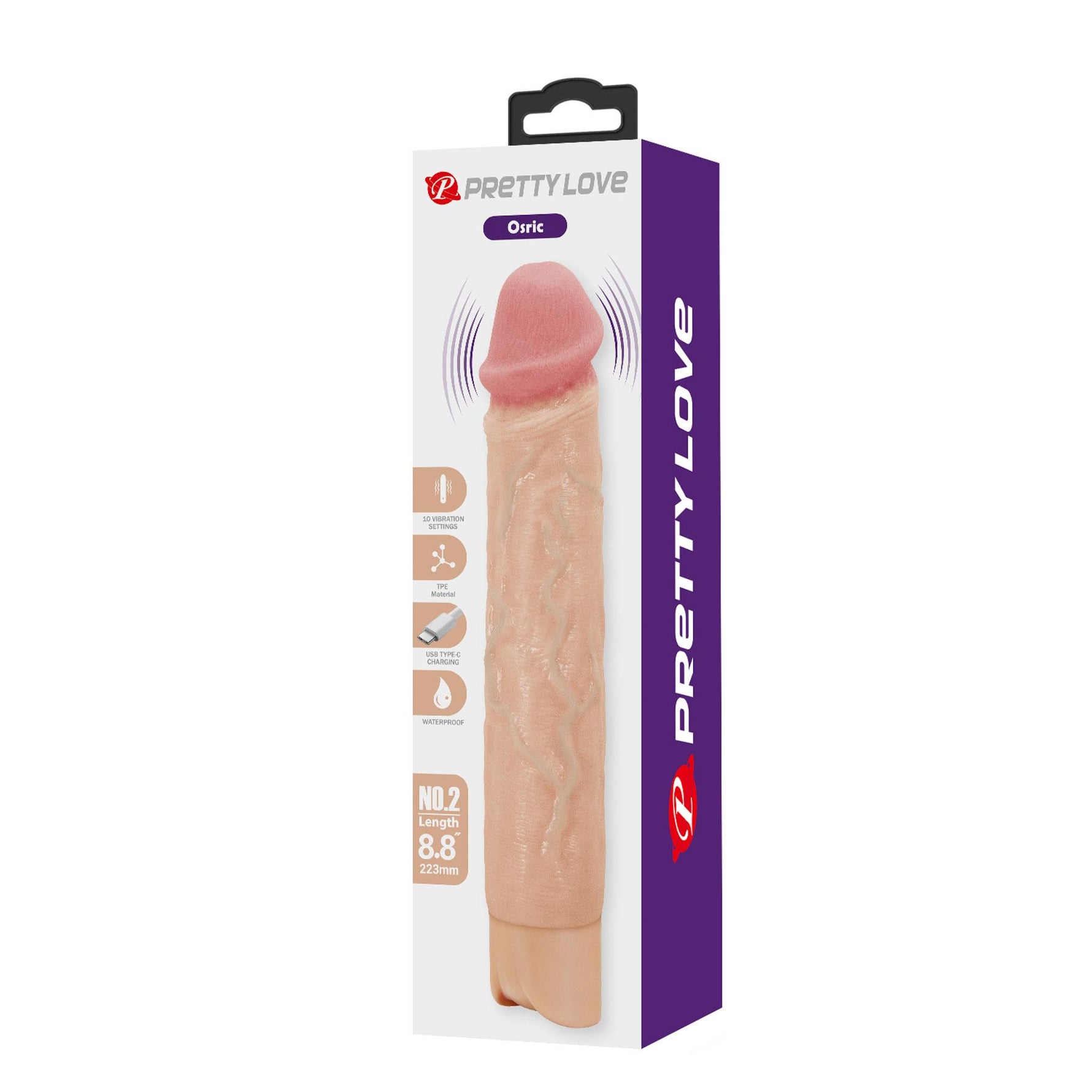 Vibrator realist Pretty Love Osric culoarea pielii USB 22 cm
