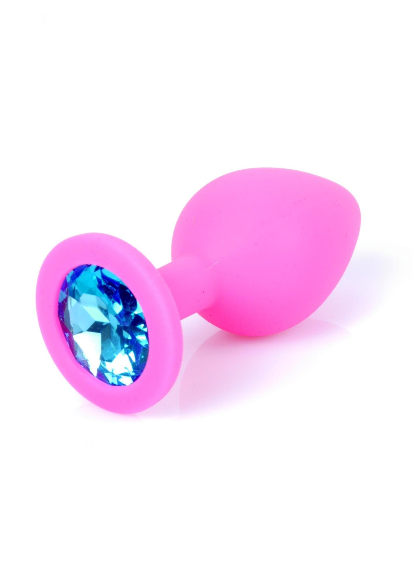 Plug anal din silicon roz cu diamant MyLove Toys 8 cm
