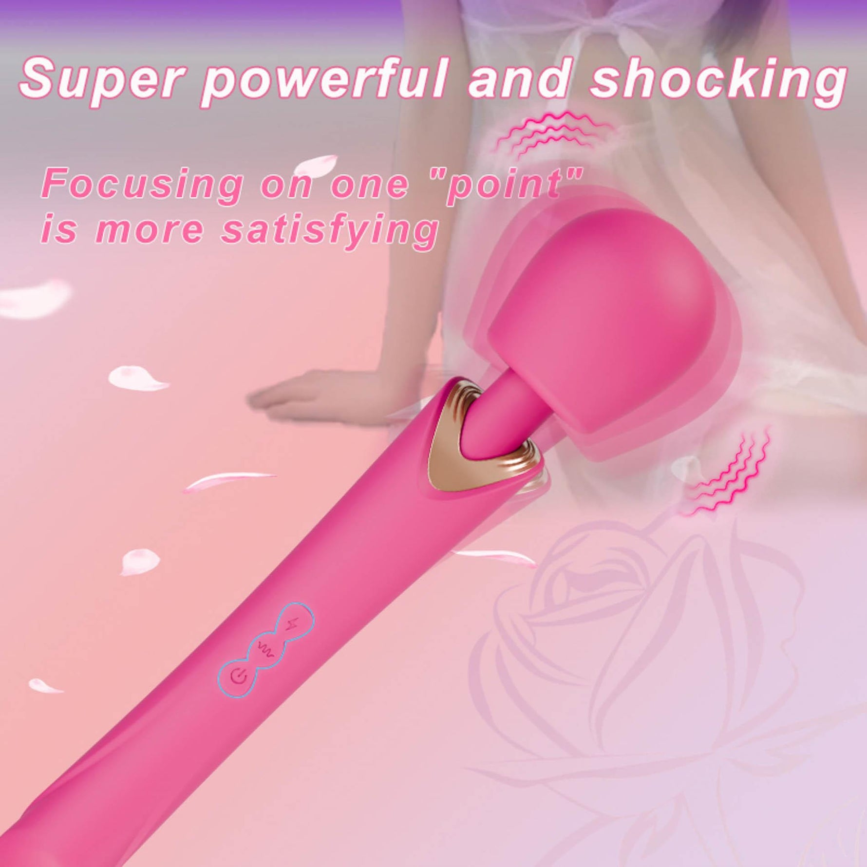 Aparat de masaj vibrant Perfect Wand, silicon roz, USB