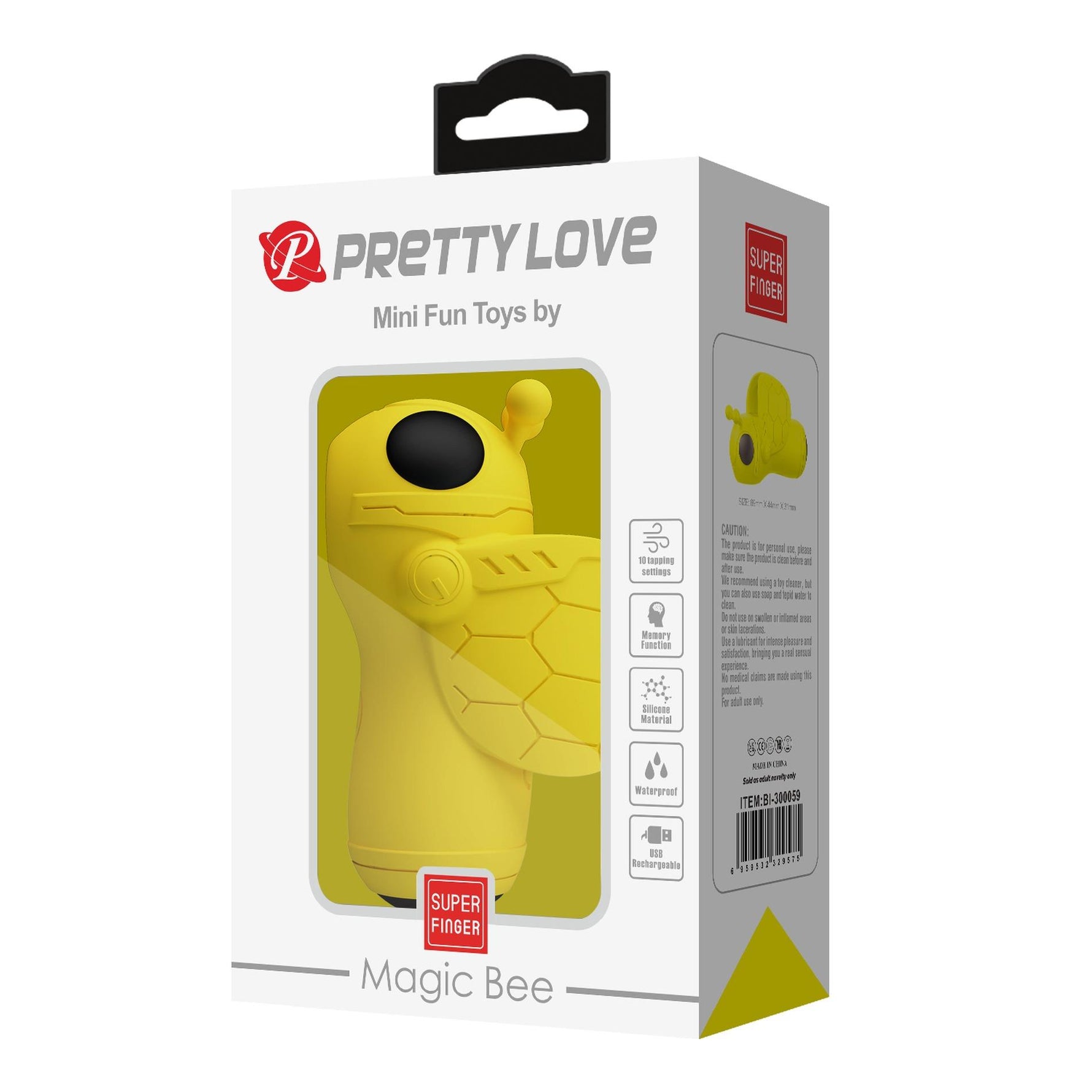 Vibrator de deget reîncărcabil Pretty Love Super FingerMagic Bee din silicon