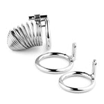 Cușcă pentru penis spiralată din oțel HeavyFun seria B 7,7 cm