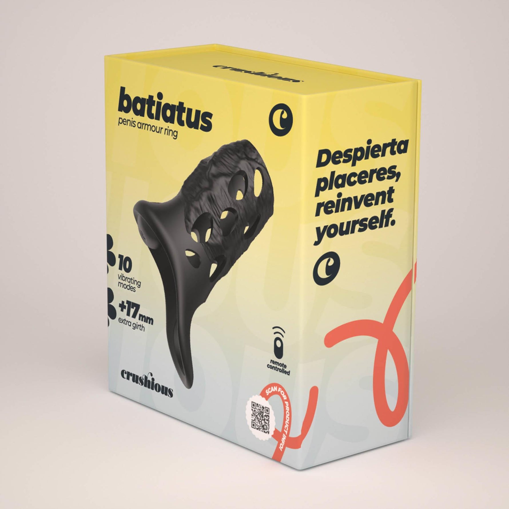Manșon vibrant pentru penis Crushious Batiatus din silicon, 12 cm