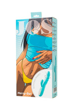 Vibrator rotativ tip iepuraș JOS MERRY SWI silicon albastru 20,7 cm USB