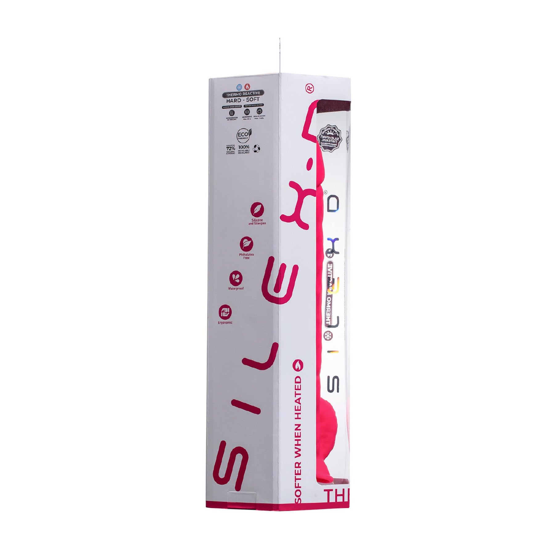 Dildo realist Silexd cu ventuză, silicon, roz, 38 cm