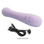 Vibrator USB Rosolyn Pretty Love din silicon, cu formă de iepuraș, 10 moduri