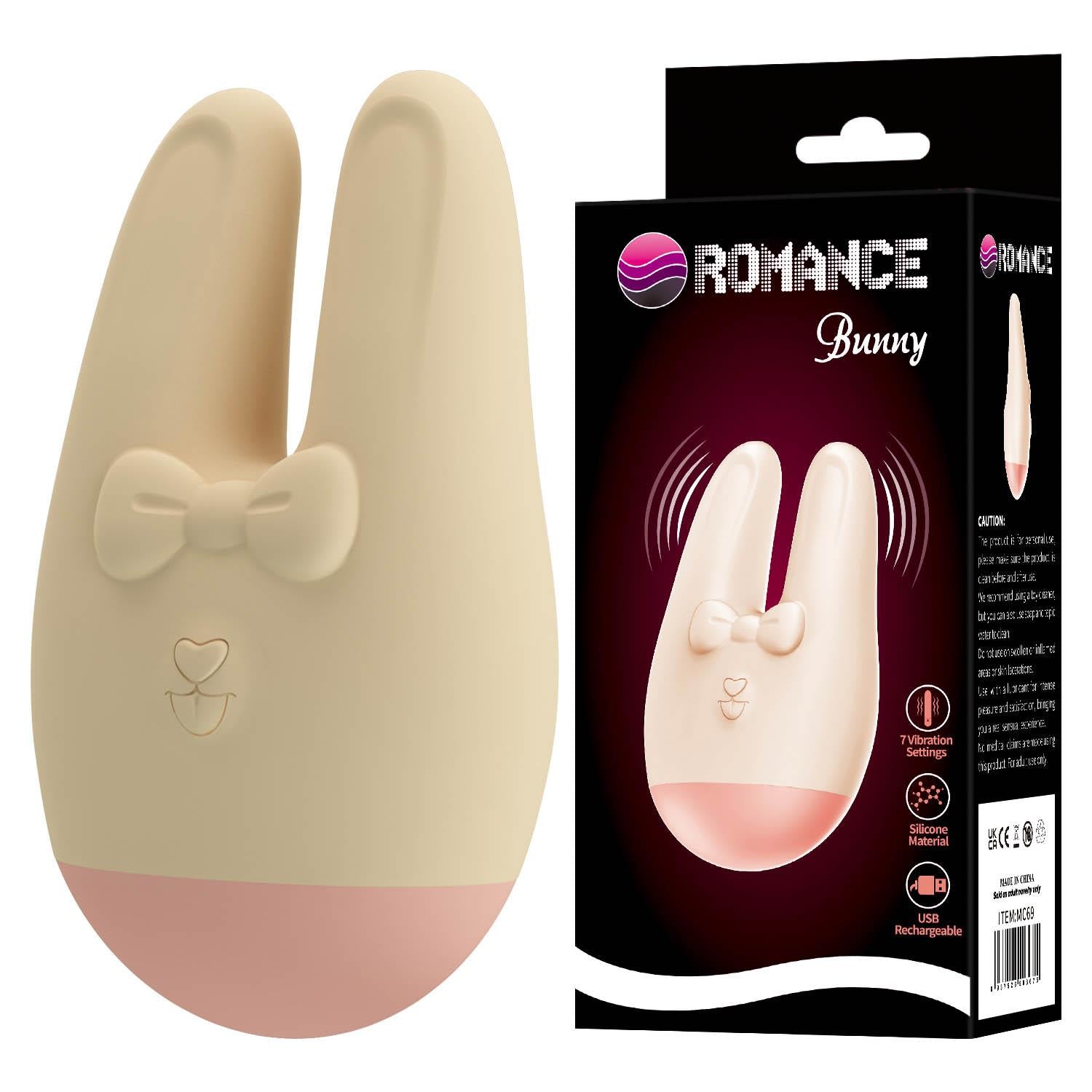 Vibrator compact Romance din silicon, tip iepuraș