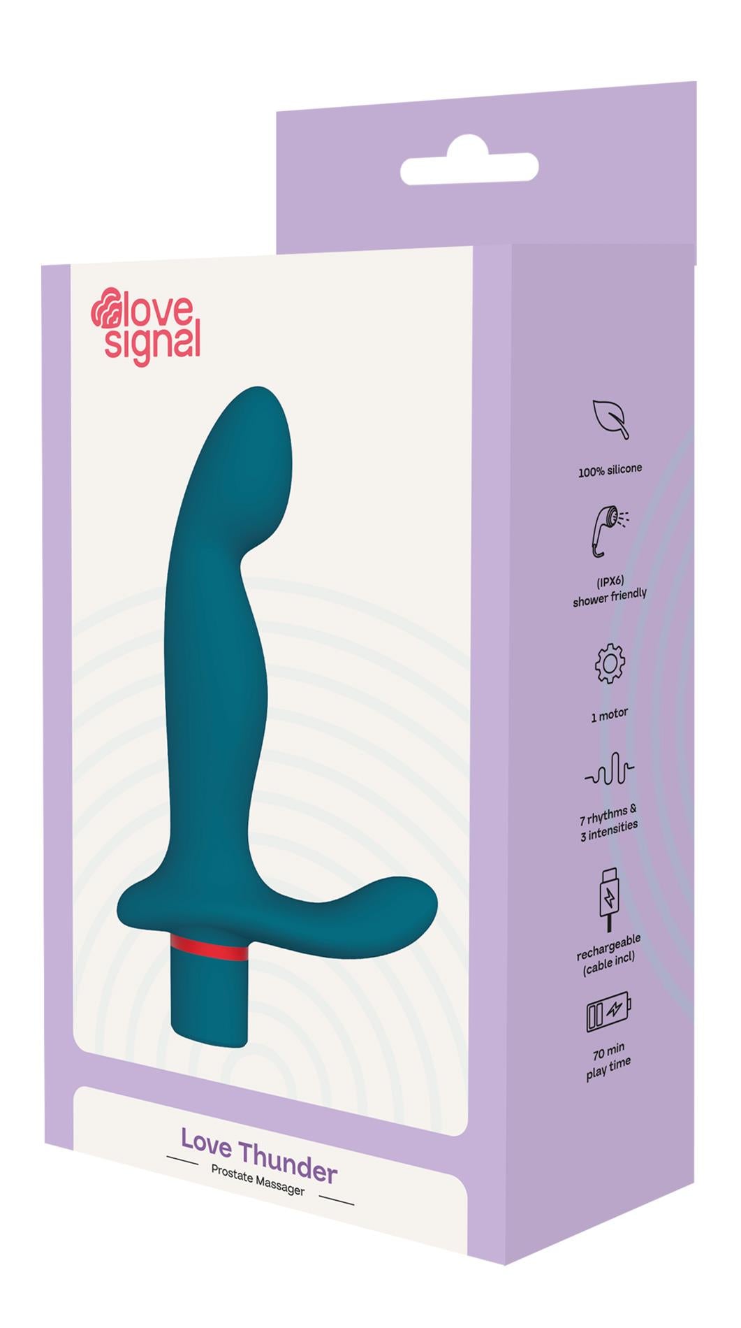 Masaj de prostată USB din silicon Love Thunder Dream Toys 15 cm