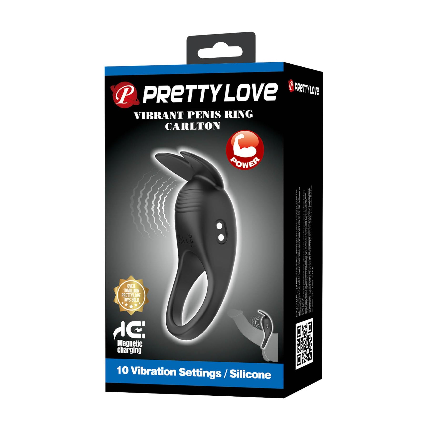 Inel vibrant Pretty Love Carlton cu urechi de iepuraș din silicon