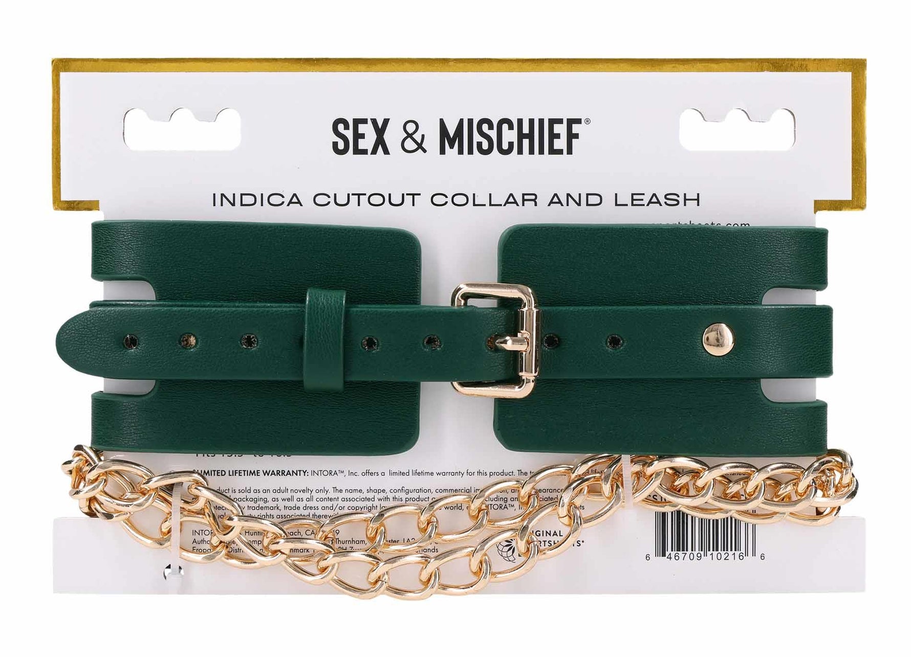 Zgarda Indica Emerald Cutout cu lesă Sportsheets