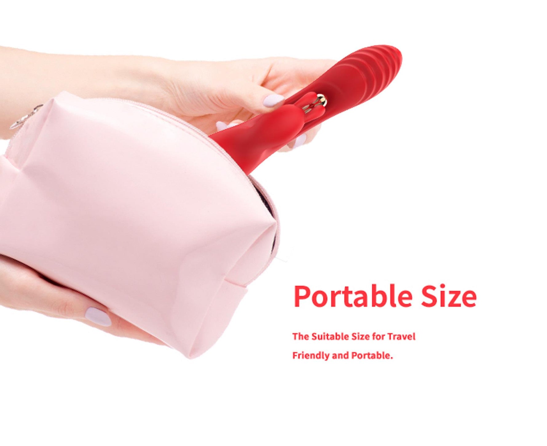 Vibrator Crazy Horse USB cu trei puncte, 22 cm, tip iepuraș roșu