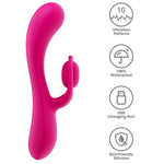 Vibrator USB Lovetoy LAllure Swirl din silicon, în formă de iepuraș, 20 cm