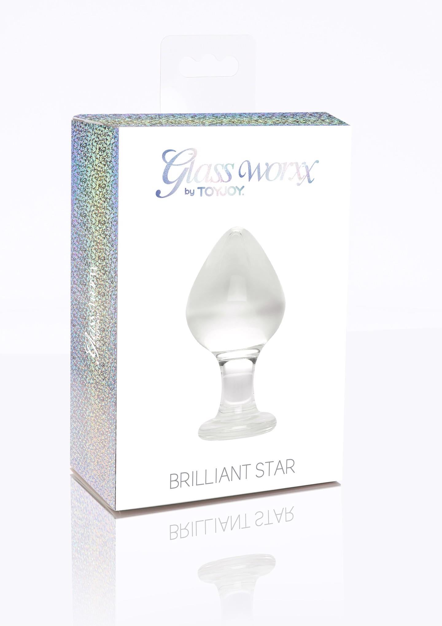 Dop anal din sticlă ToyJoy Brilliant Star, transparent, 9 cm