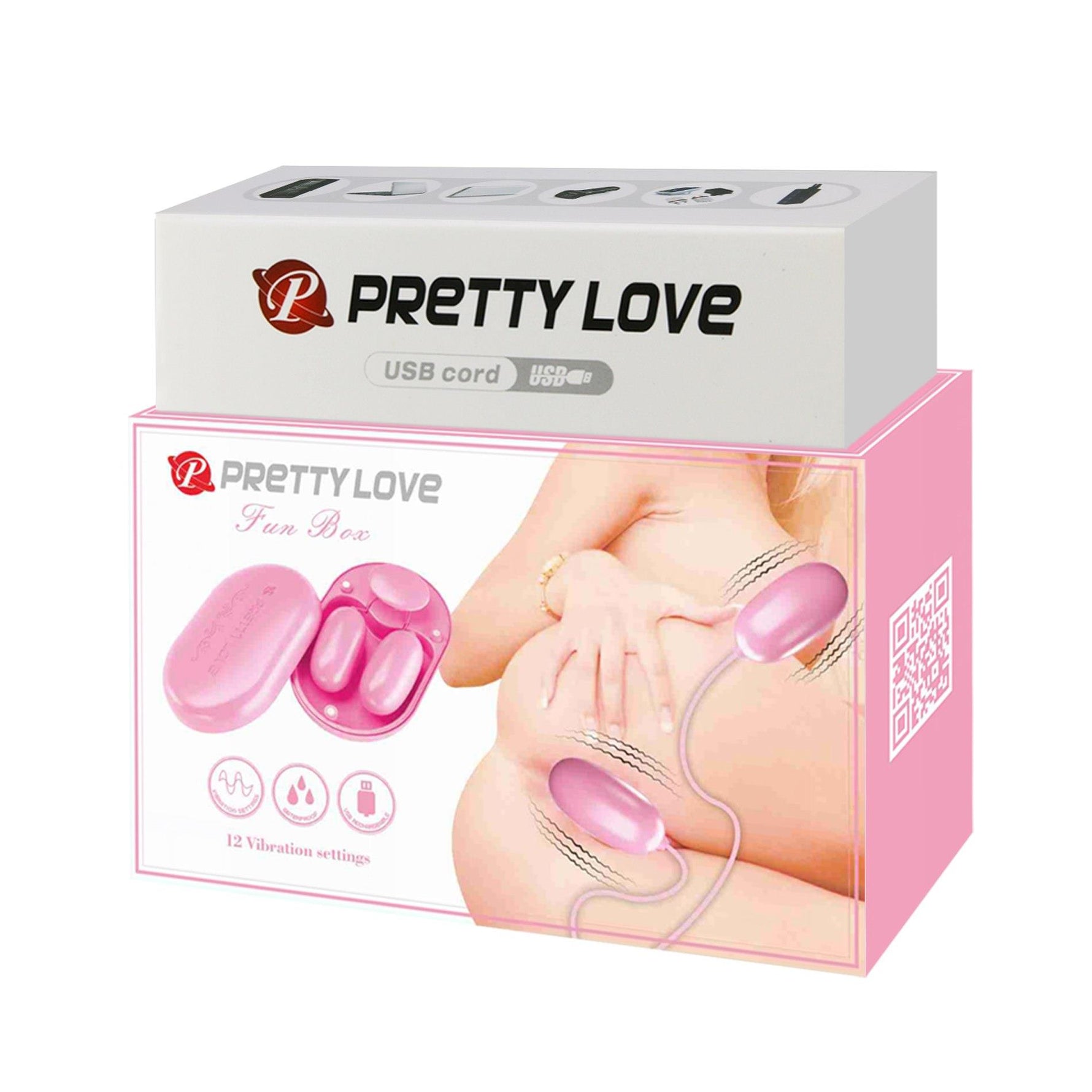 Mini vibrator Pretty Love Fun Box roz cu 12 funcții