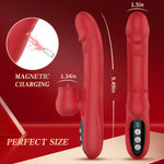 Vibrator de tip linge din silicon încălzit Fox seria B, roșu, 24 cm