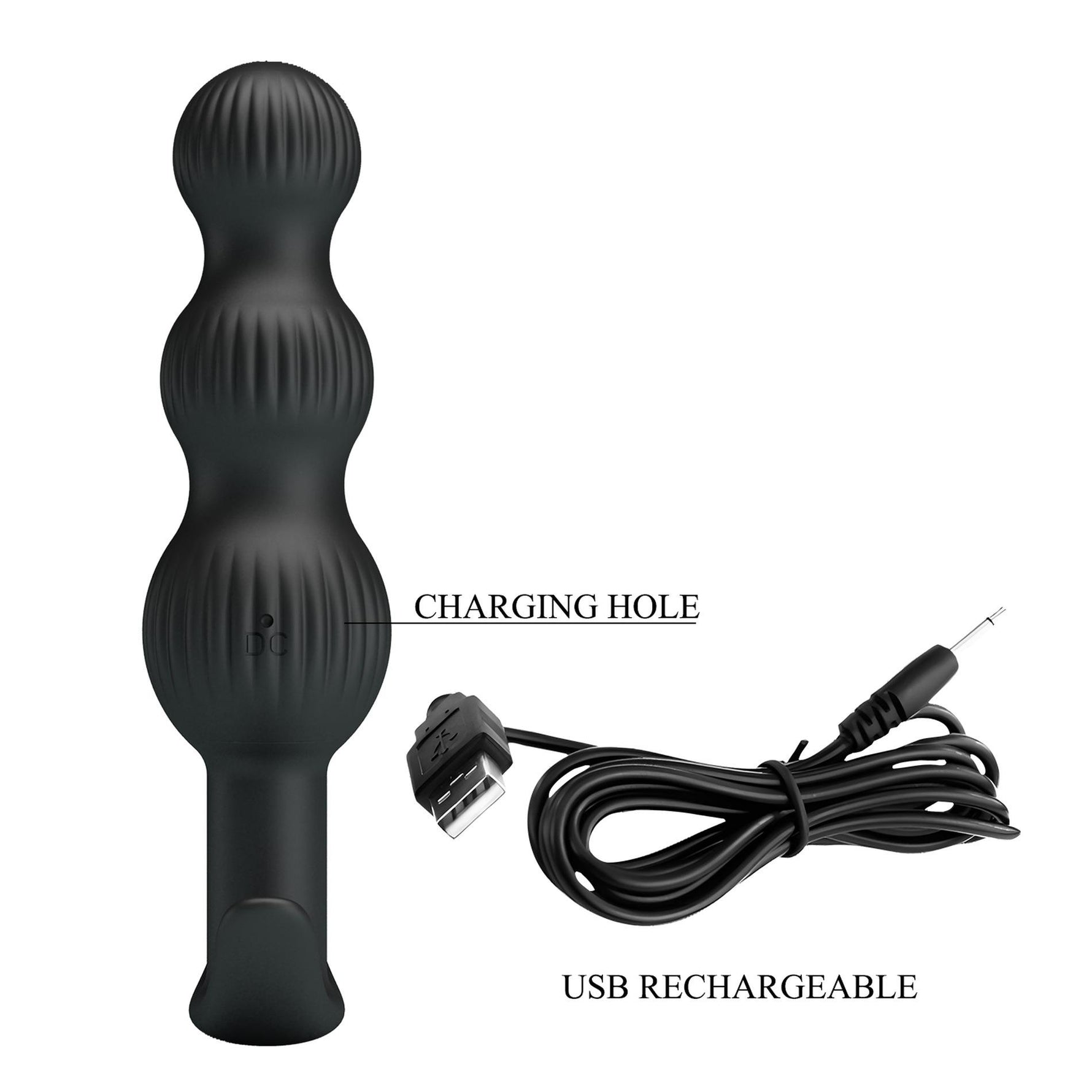 Dop anal vibrant din silicon cu 10 moduri Pretty Love Sidney și mărgele