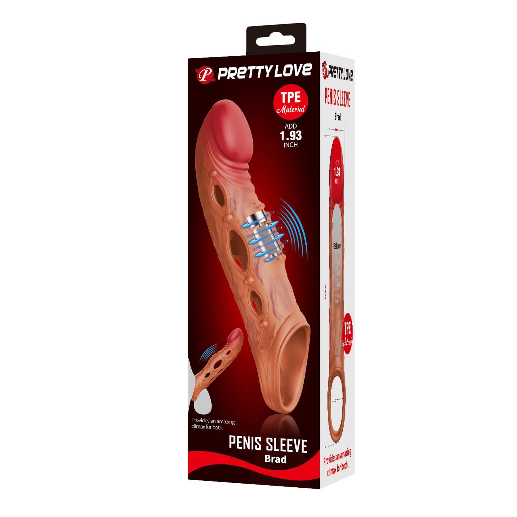Manșon vibrant pentru penis BRAD Pretty Love