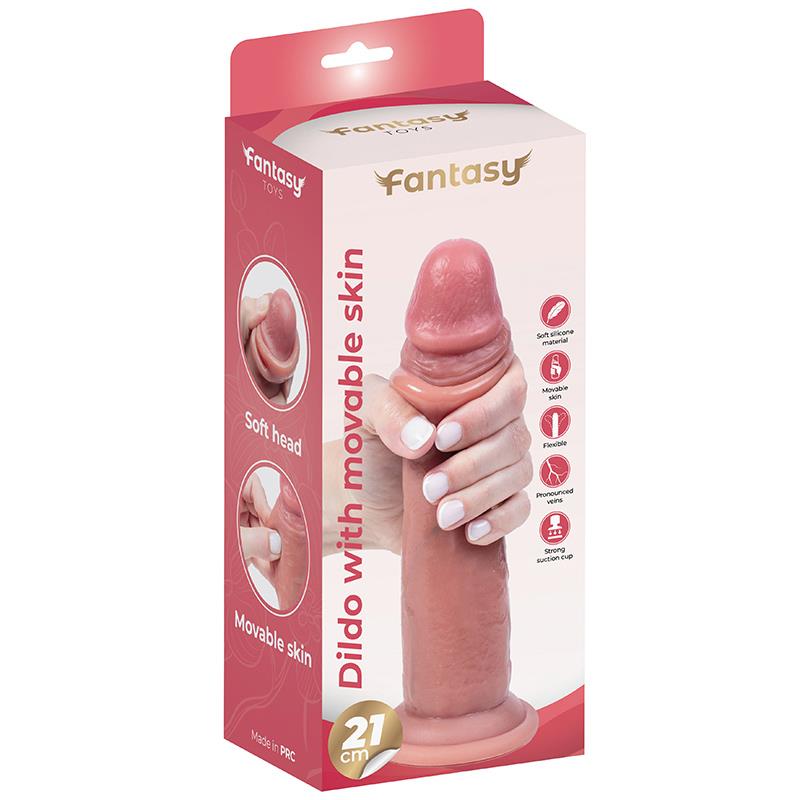 Dildo din silicon cu piele în mișcare Fantasy 21 cm