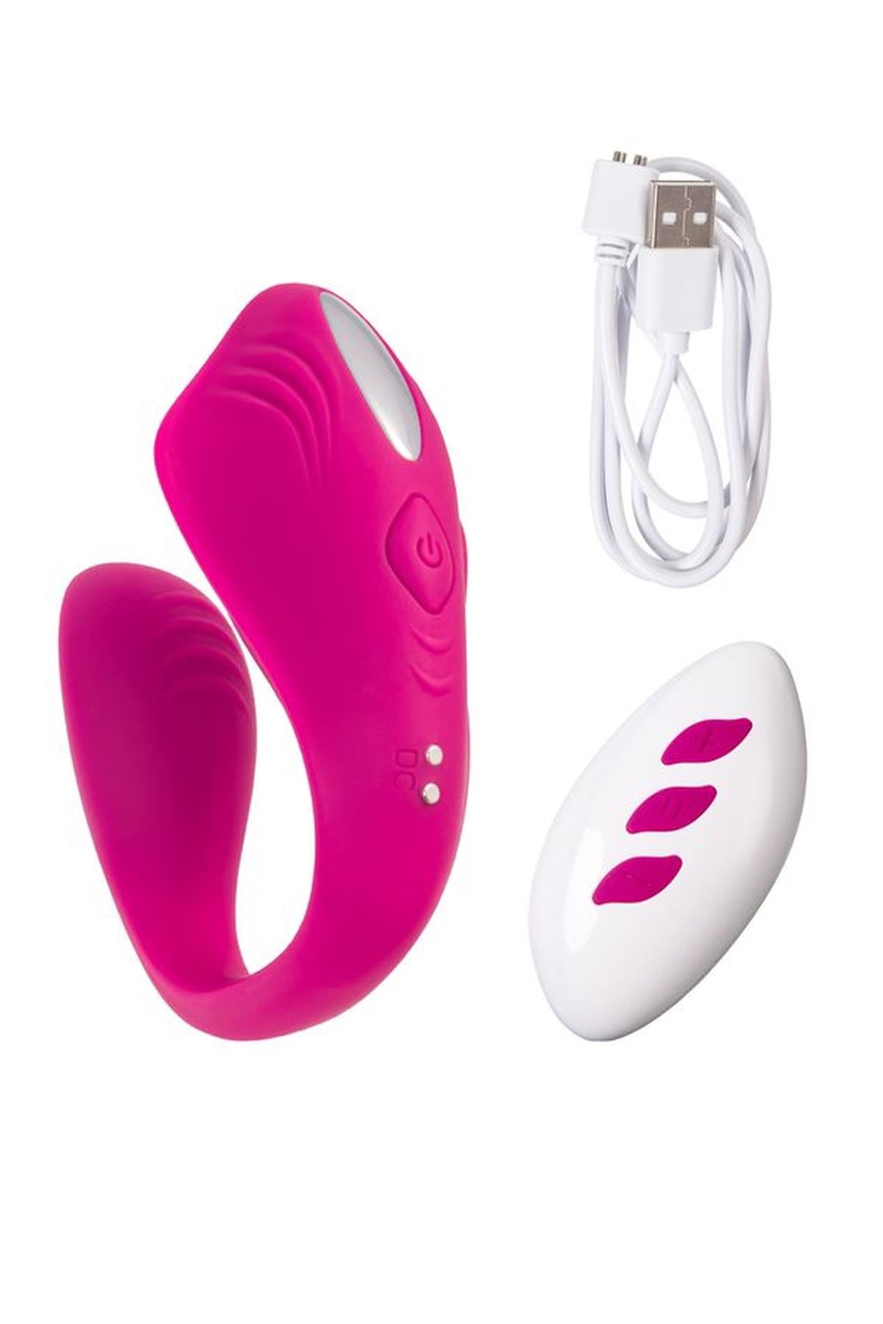 Vibrator dublu Cobrum A Toys din silicon roz 9,6 cm