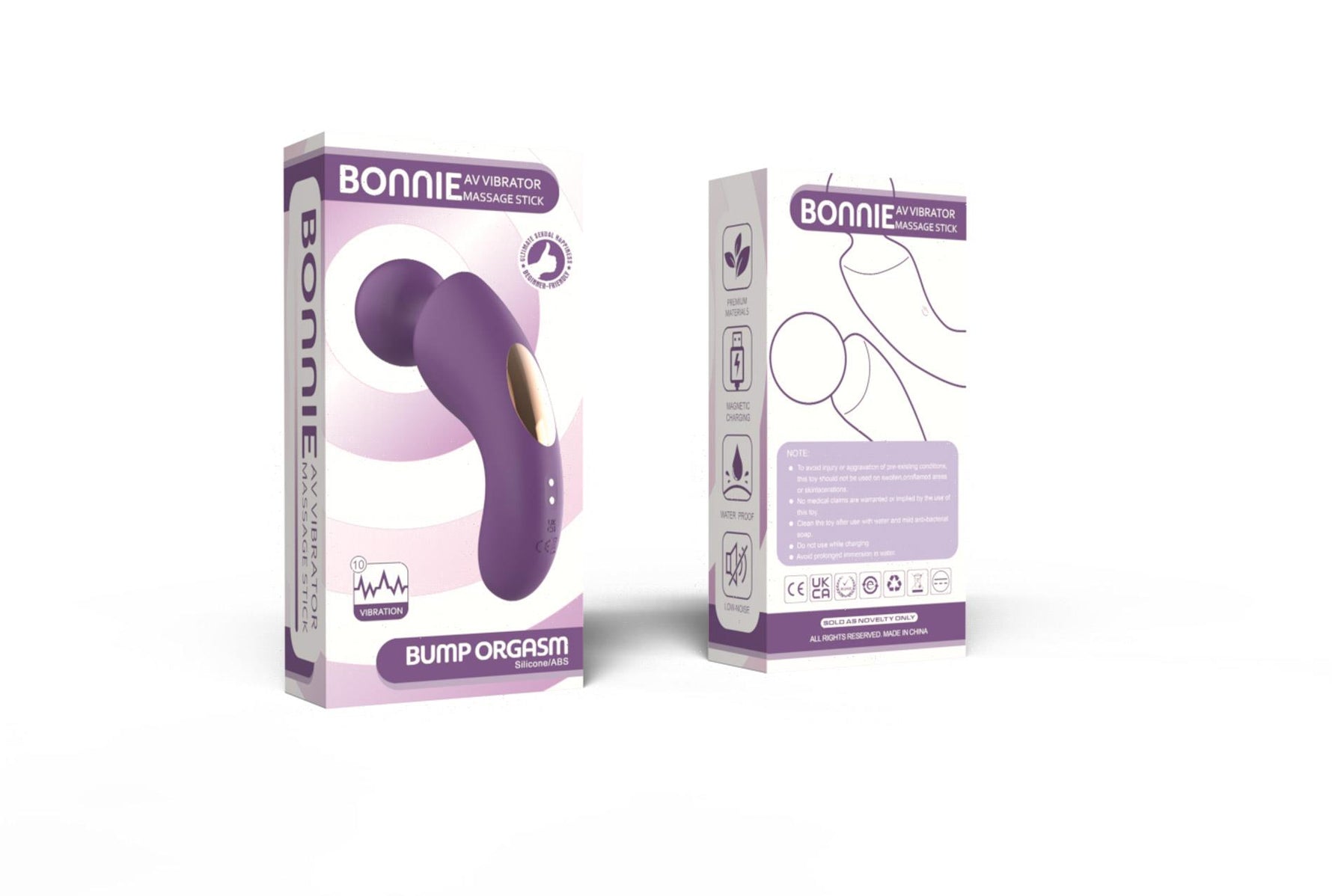 Masaj cu baghetă USB din silicon Bonnie cu 10 moduri