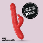 Vibrator Crushious Lapin Bunny cu glisare, roșu, USB