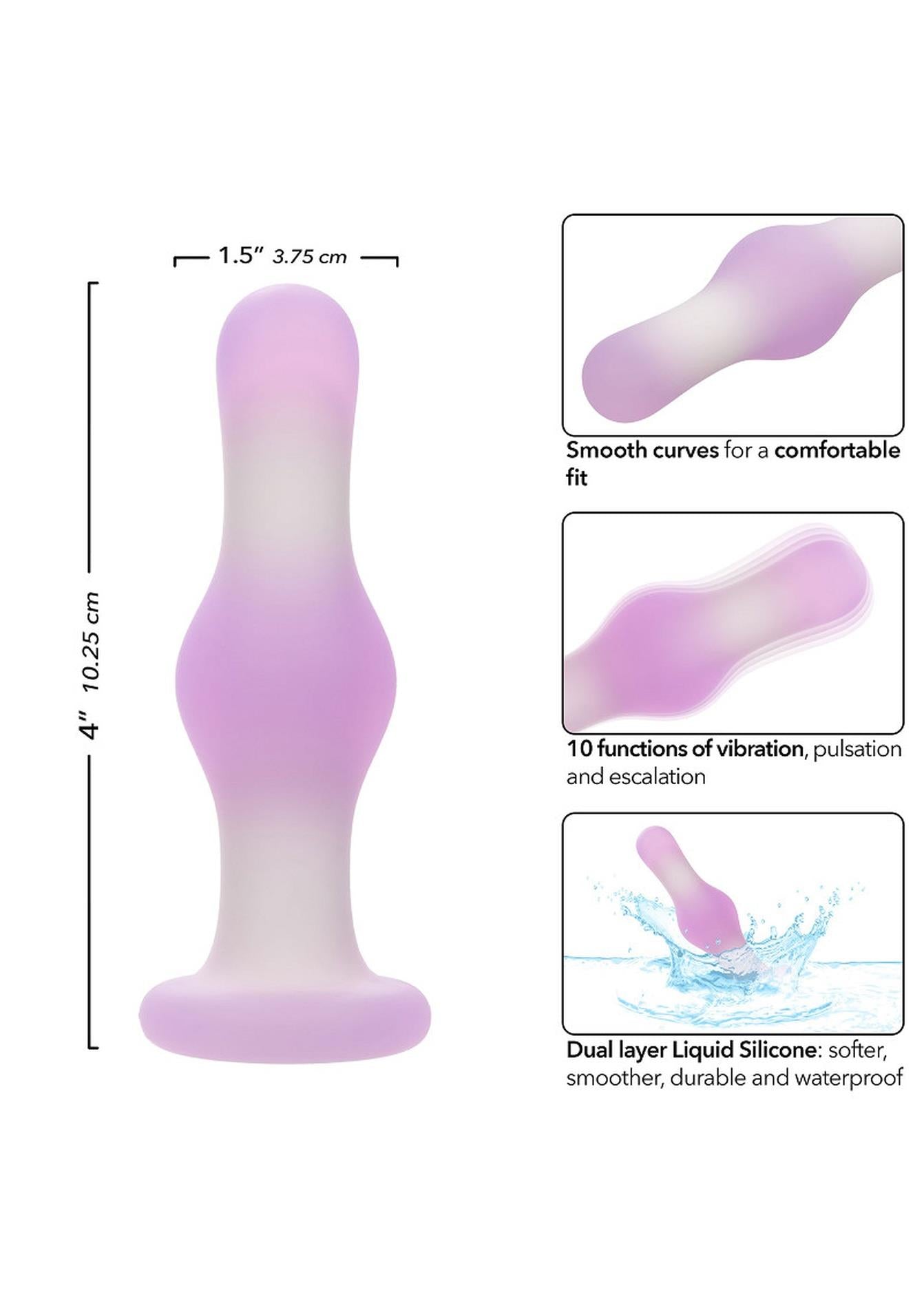 Dop anal vibrant din silicon Calexotics Lavender Haze, violet