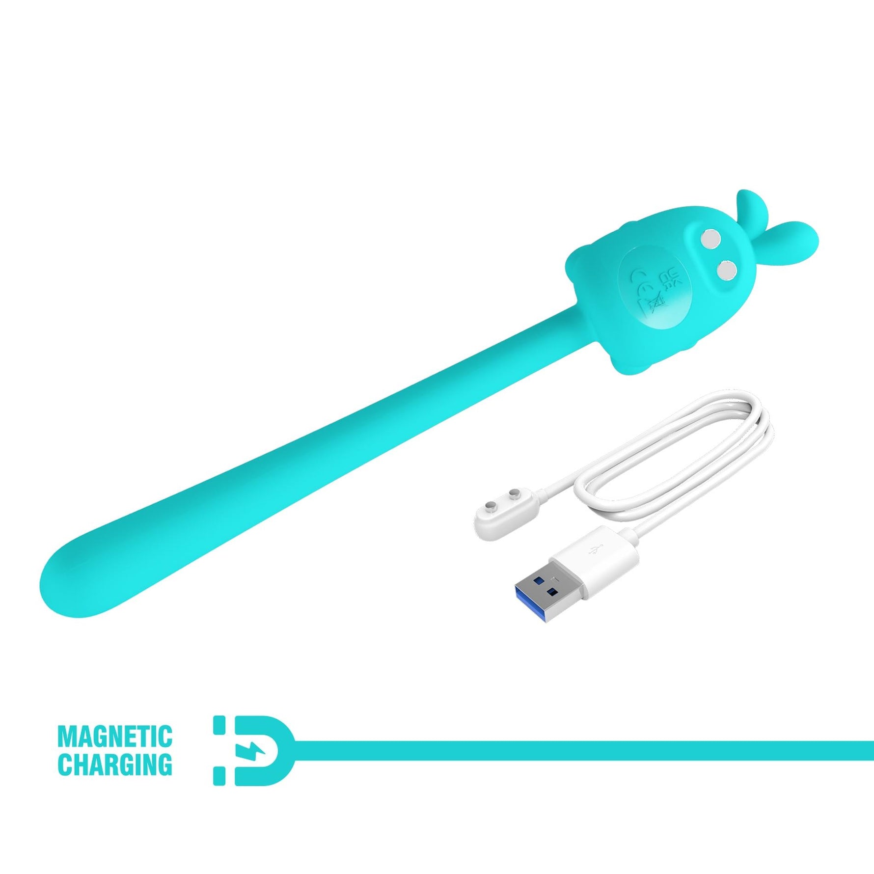 Stimulator clitoridian din silicon cu 7 vibrații, cu design drăguț și iepuraș Pretty Love, USB
