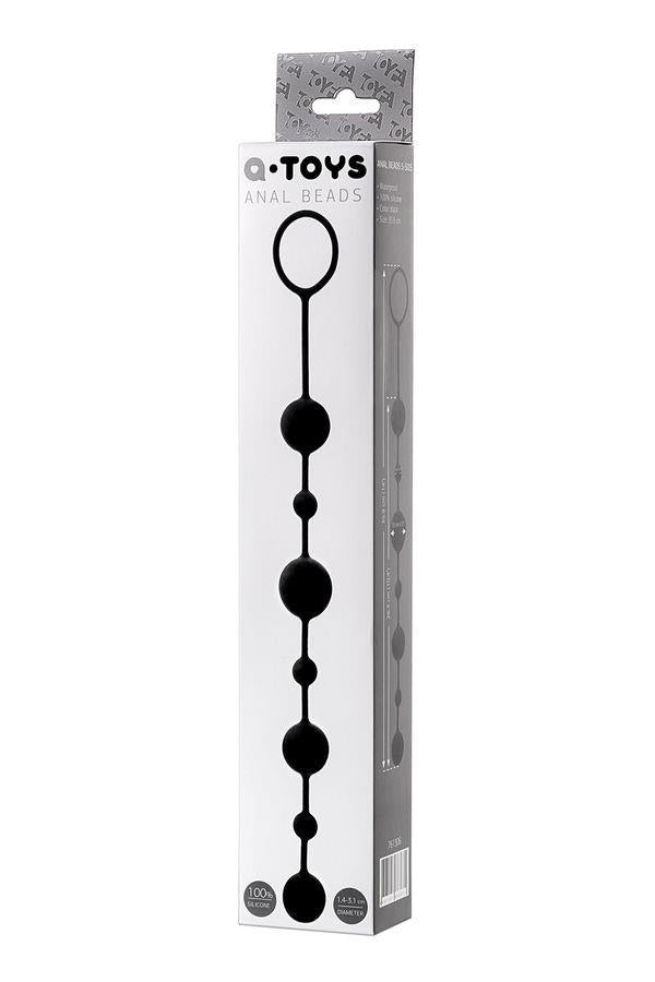 Perle anale din silicon A-Toys Coron cu 7 bile negre 36 cm