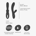 Vibrator USB Crushious Dare Dong din silicon, formă de iepuraș, 20 cm