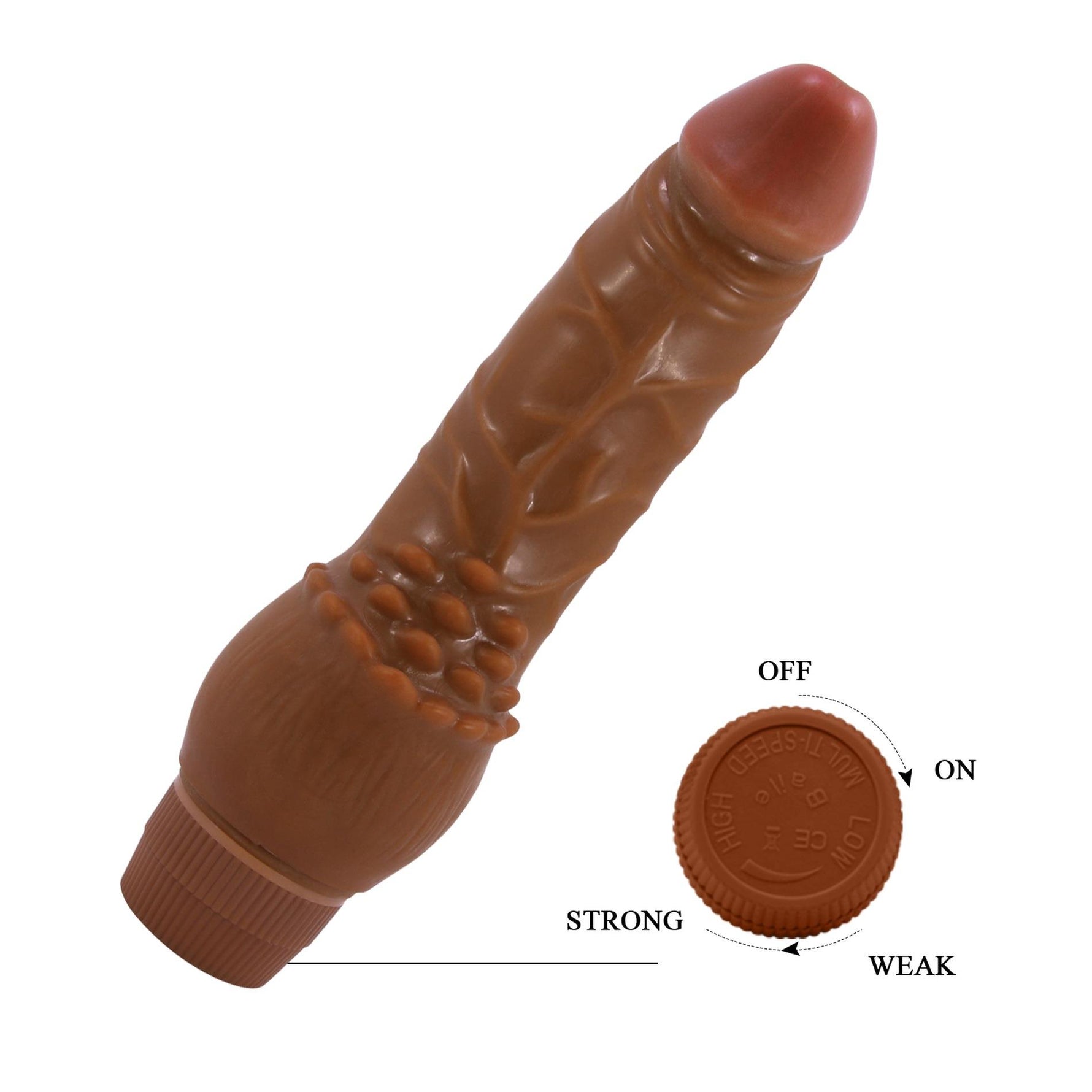 Vibrator realist Baile Barbara Clark 7.6'' cu viteză multiplă și 2 pile AA