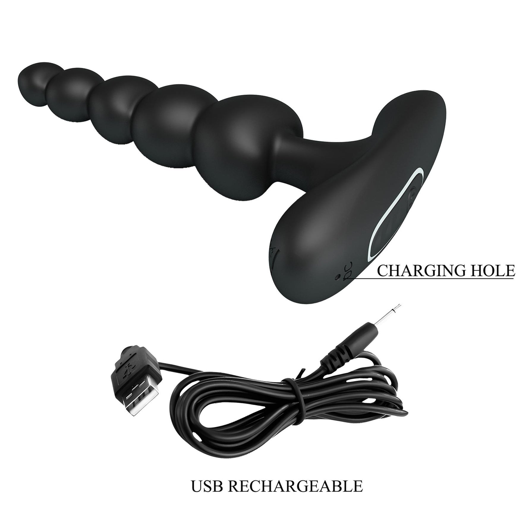 Plug anal vibrant din silicon Corban Pretty Love cu mărgele