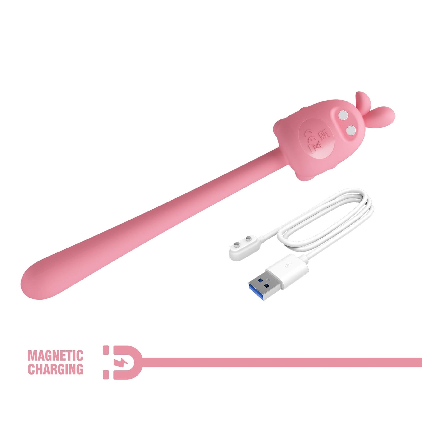 Stimulator clitoridian USB din silicon cu formă de iepuraș drăguț Pretty Love, 7 vibrații
