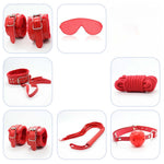 Set de bondage Fetish Seria B Roșu, 8 piese