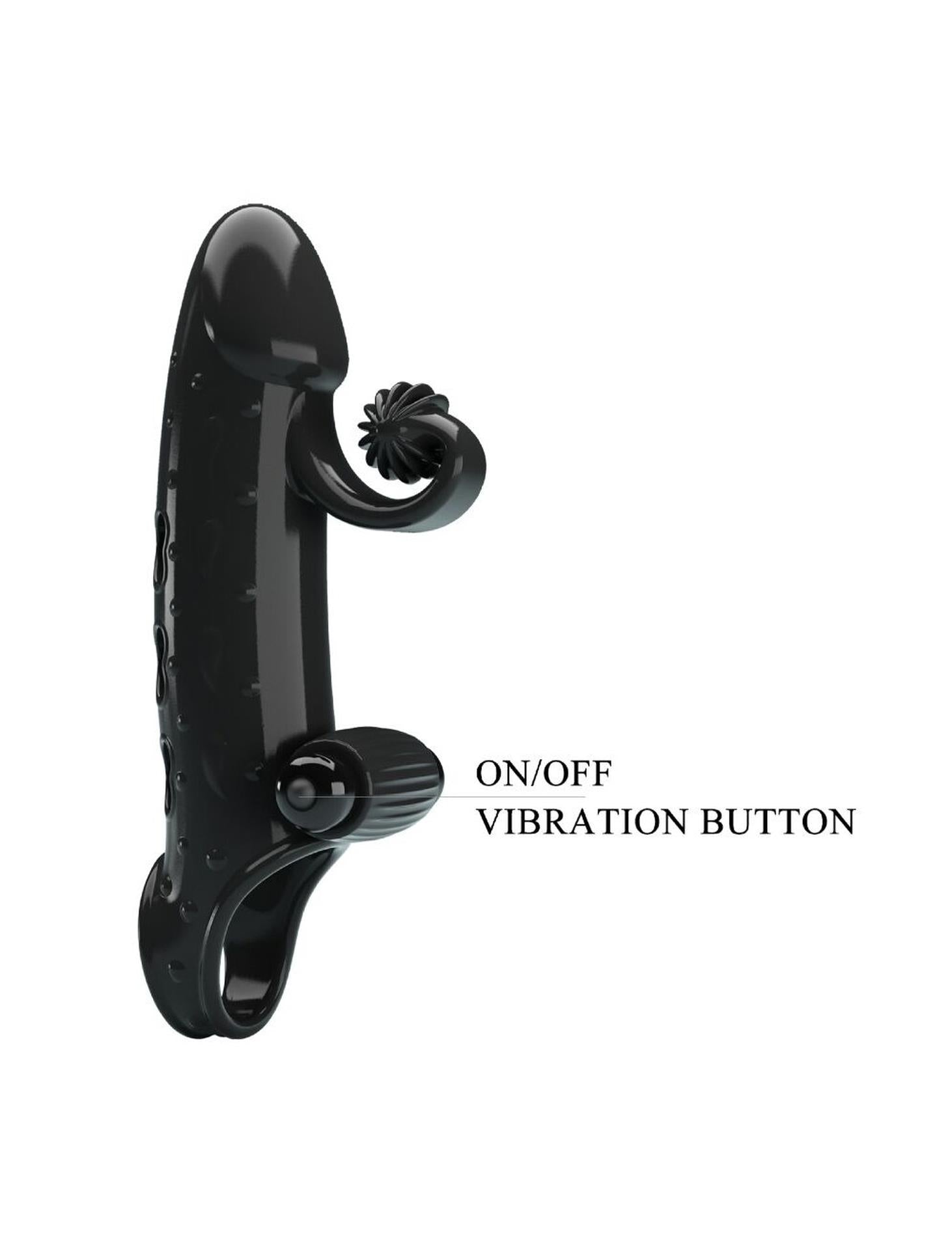 Extensor vibrant pentru penis Romance, negru, realist