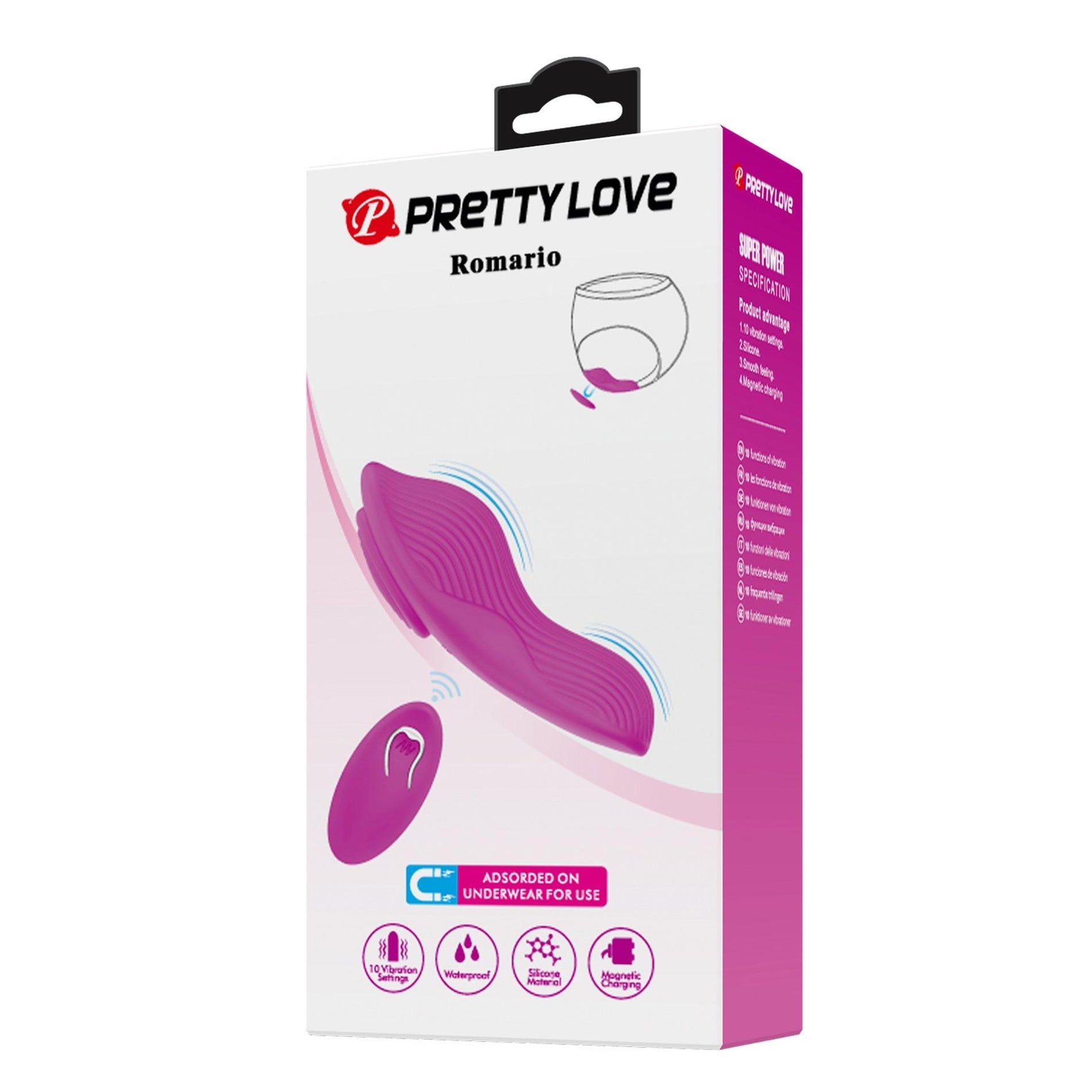 Vibrator Pretty Love Romario din silicon cu telecomandă, 10 funcții