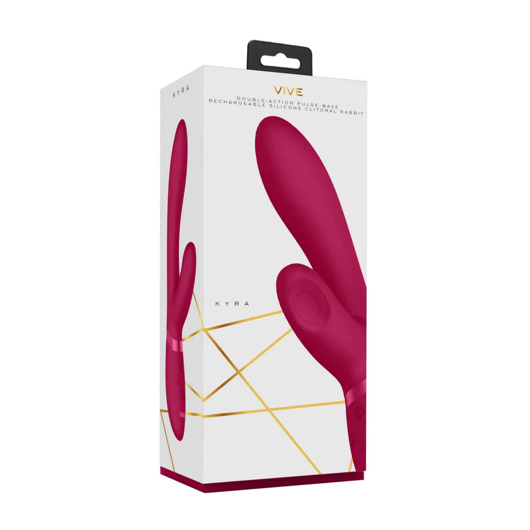Vibrator Vive Kyra din silicon cu formă de iepuraș, roz, USB, 21 cm