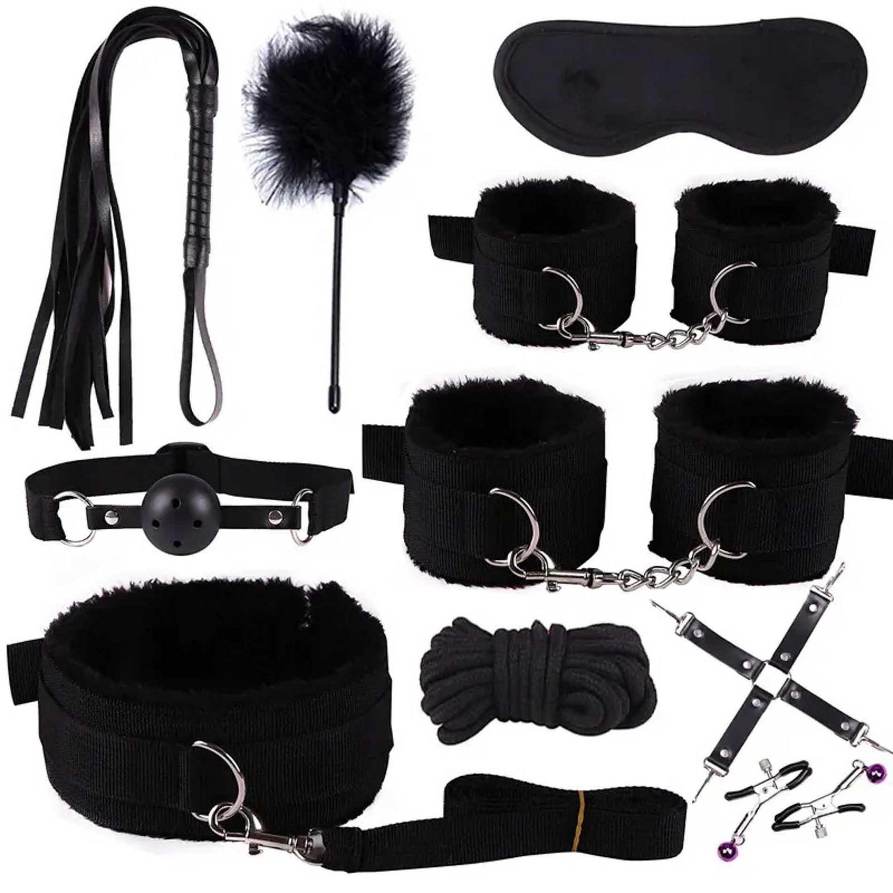Set BDSM Fetish Seria B cu 10 piese, negru
