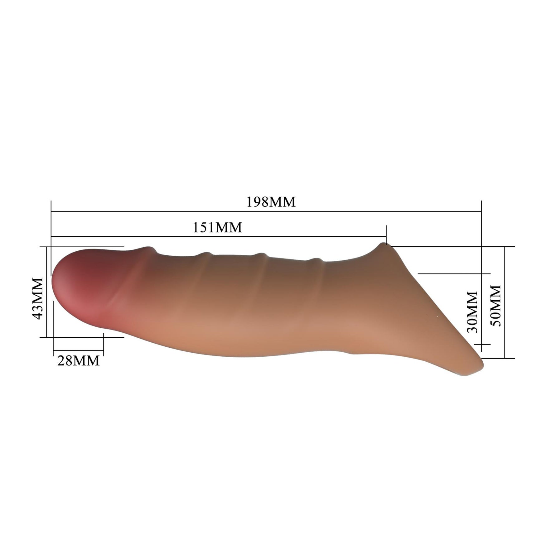 Pretty Love Damell Brown Extensor de penis ultra-realist