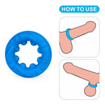 Inel pentru penis Lovetoy Ridge Bump, albastru