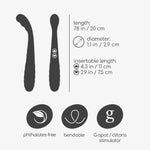 Vibrator Crushious Pixie cu două USB pentru punctul G, 20 cm