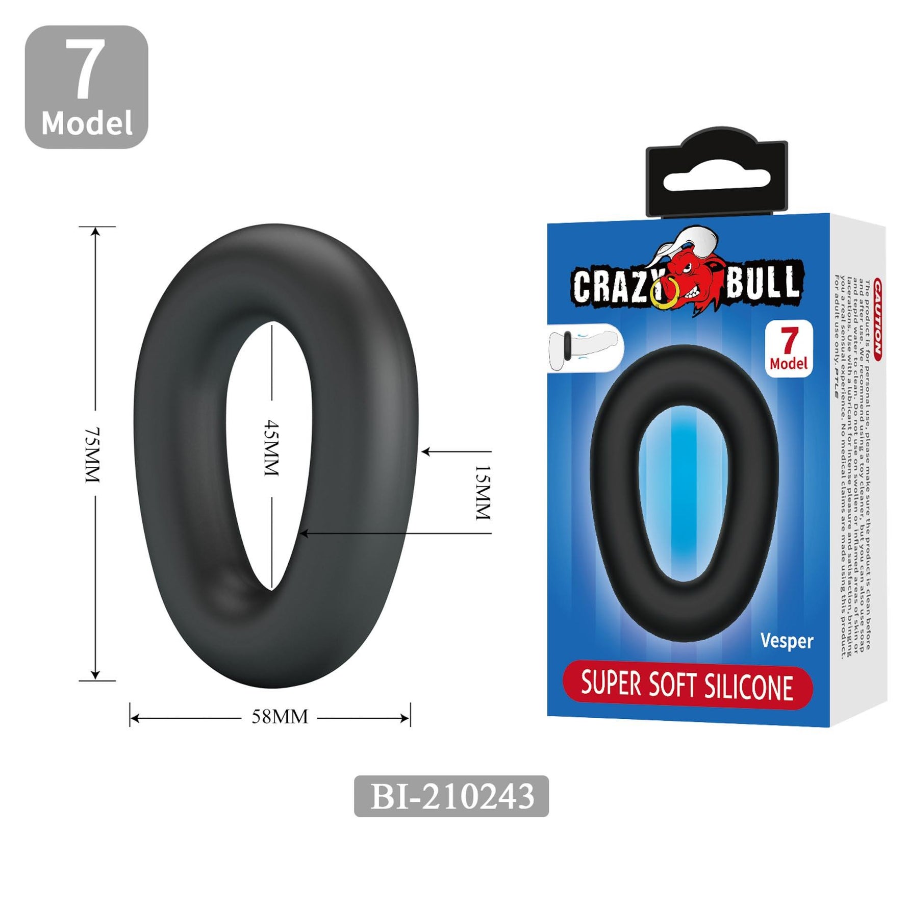 Set de 56 de inele pentru penis Crazy Bull din silicon